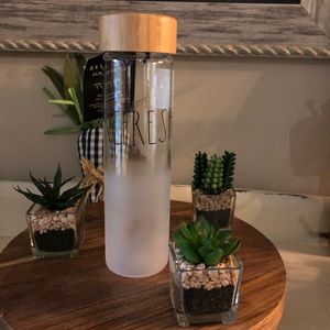 Rae Dunn glass Refresh water bottle NWT
